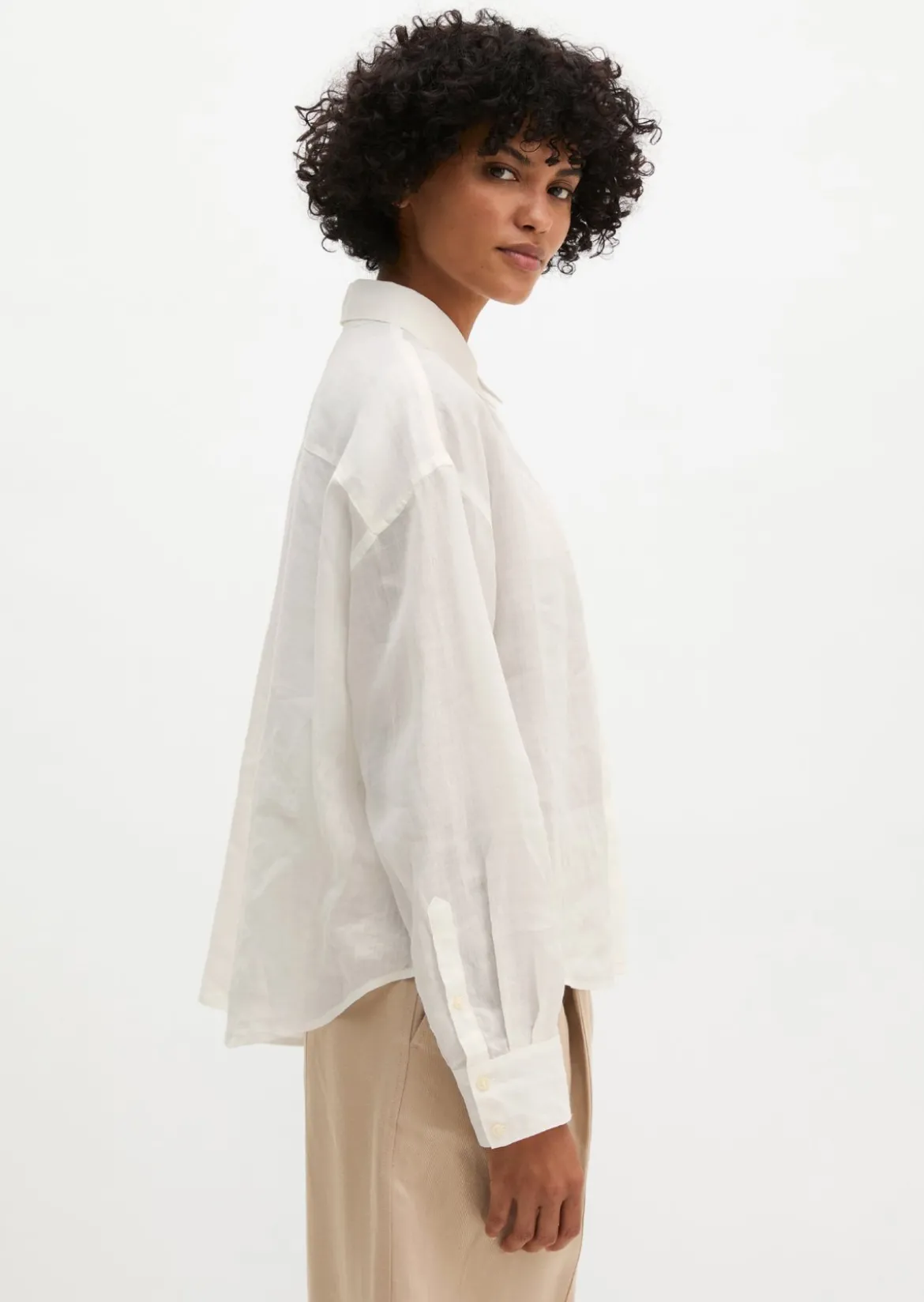 Bluse regular aus weicher Ramiefaser