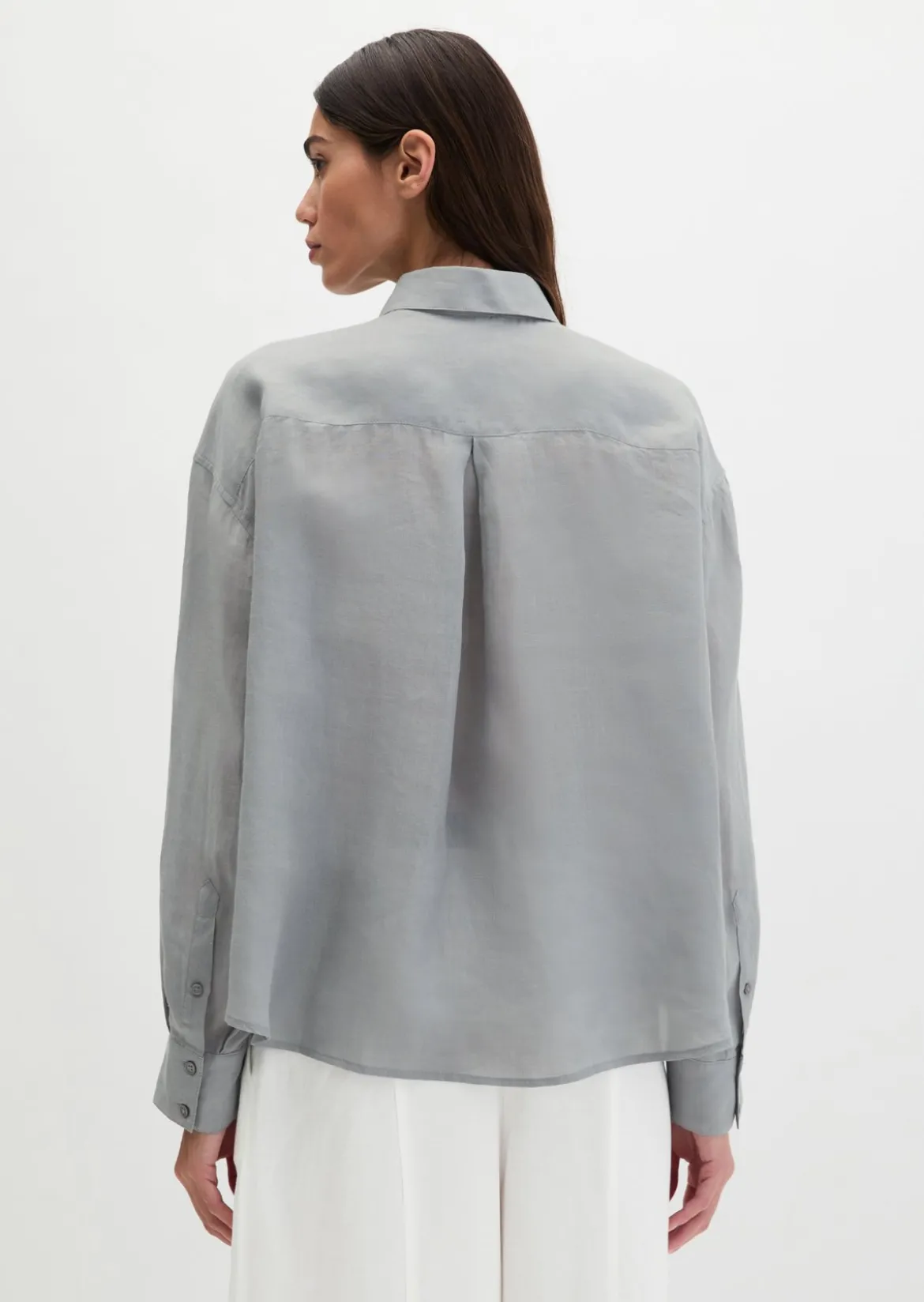 Bluse regular aus weicher Ramiefaser