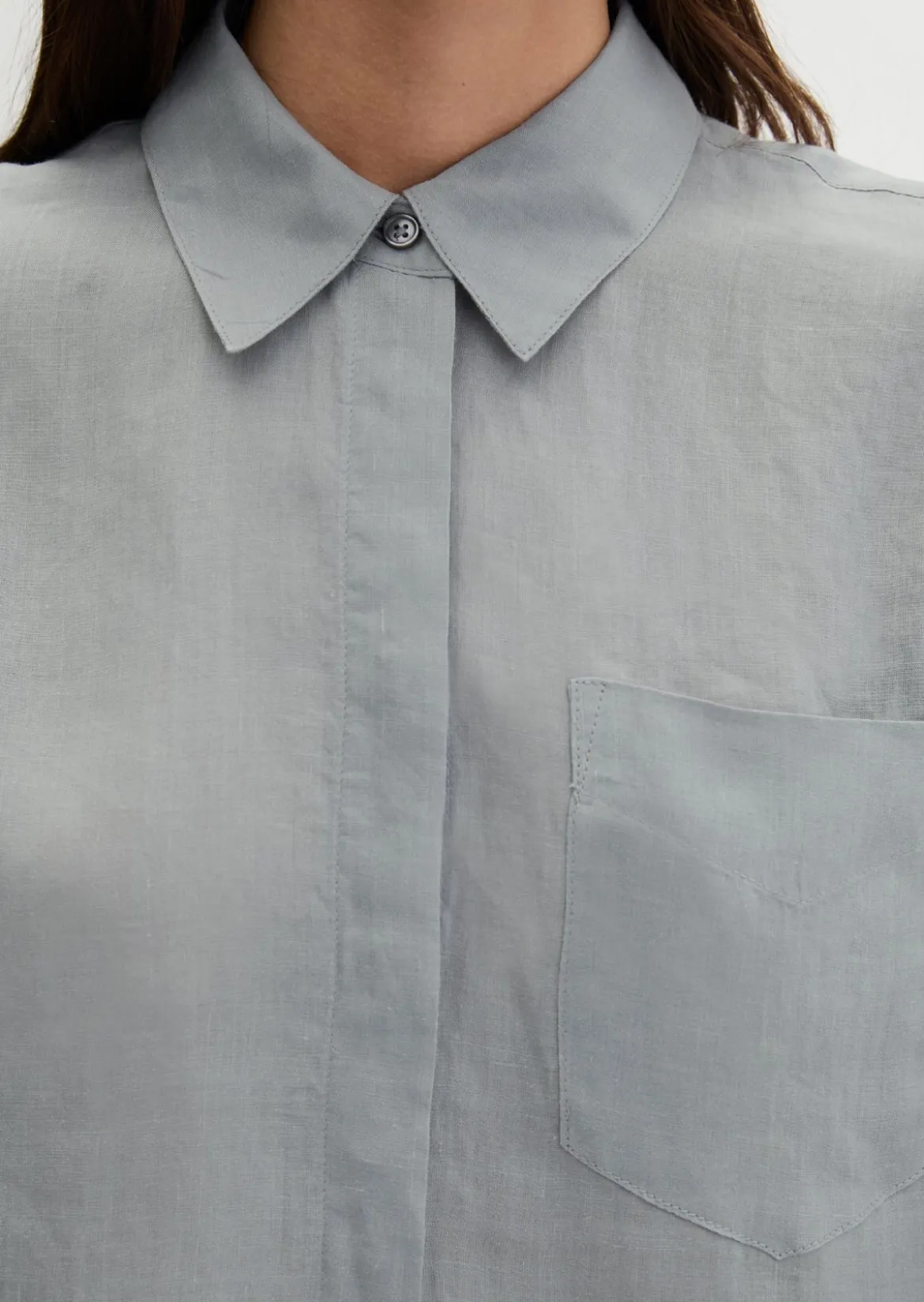 Bluse regular aus weicher Ramiefaser