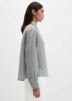 Bluse regular aus weicher Ramiefaser