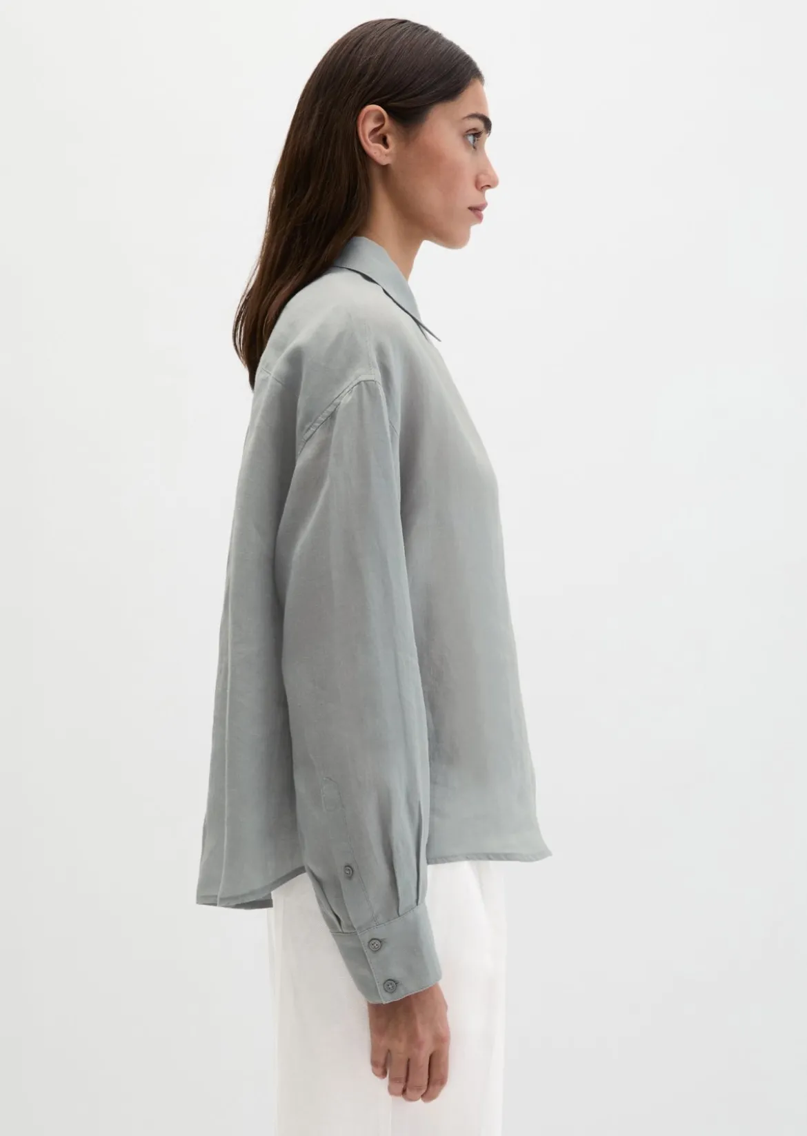 Bluse regular aus weicher Ramiefaser