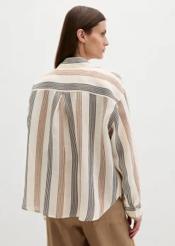 Bluse regular aus weicher Ramiefaser
