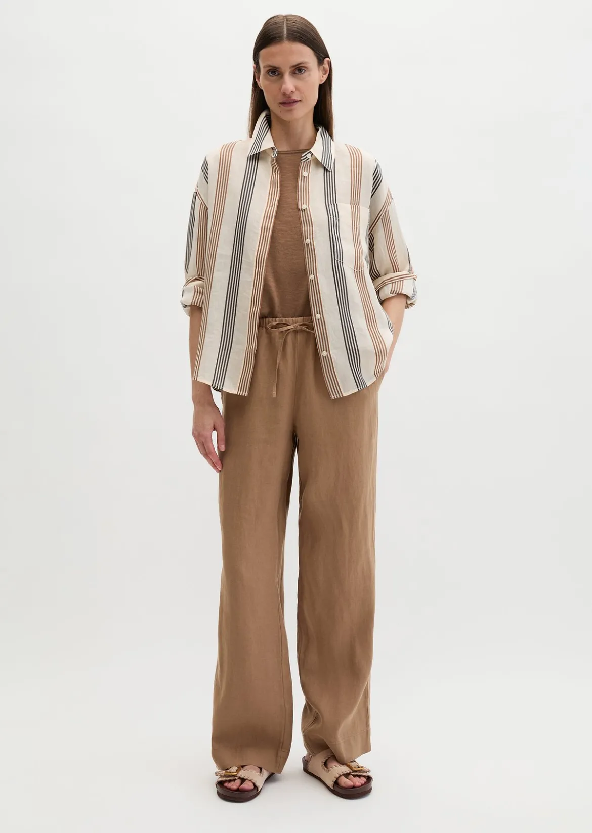 Bluse regular aus weicher Ramiefaser