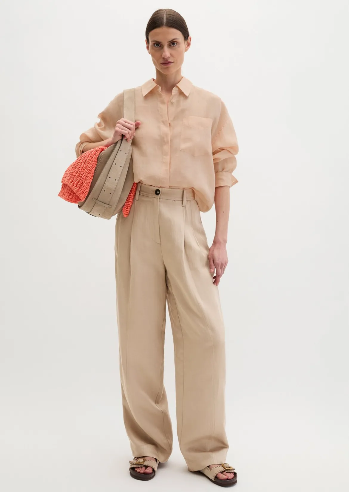 Bluse regular aus weicher Ramiefaser