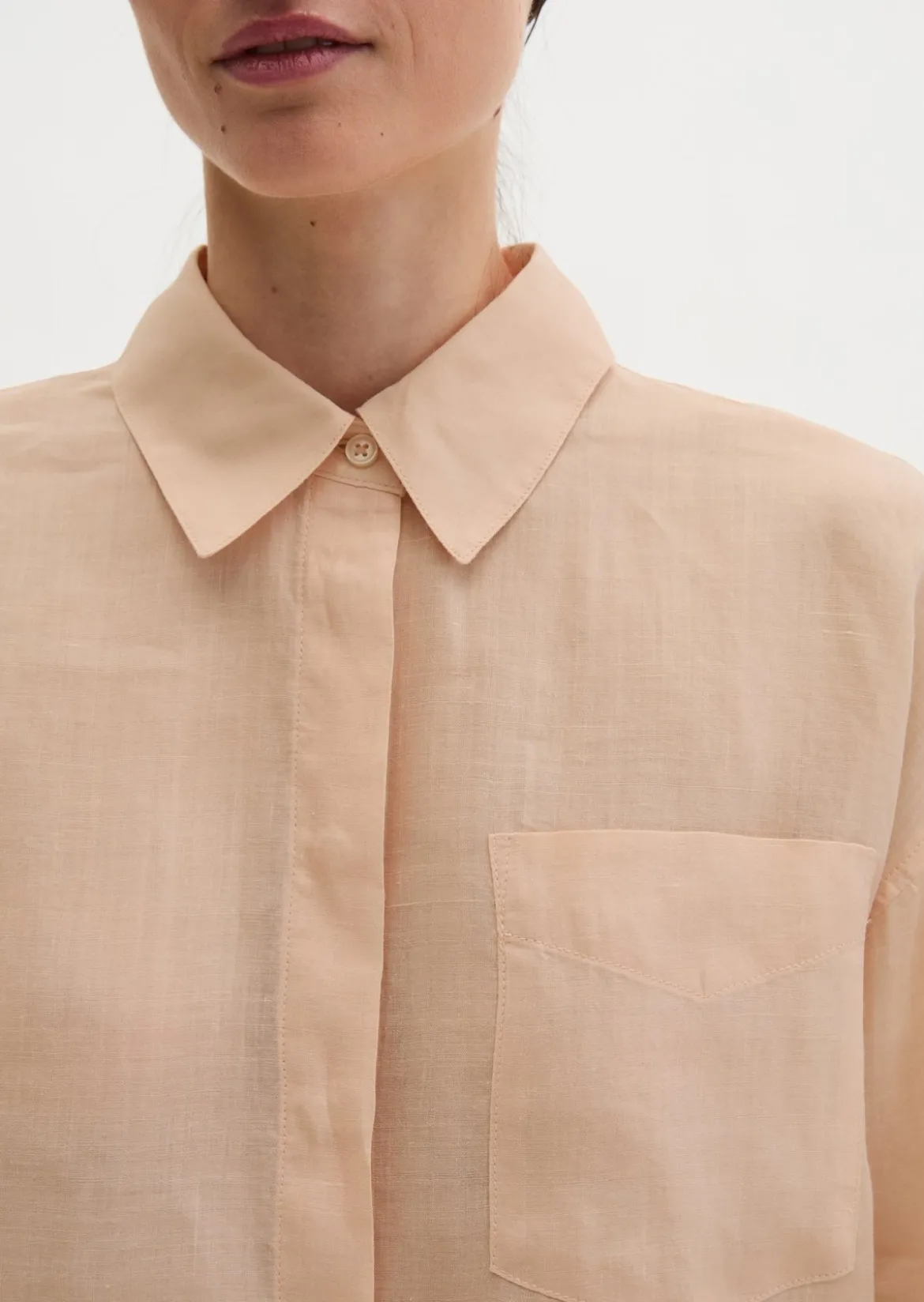 Bluse regular aus weicher Ramiefaser
