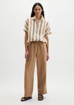 Bluse regular aus weicher Ramiefaser