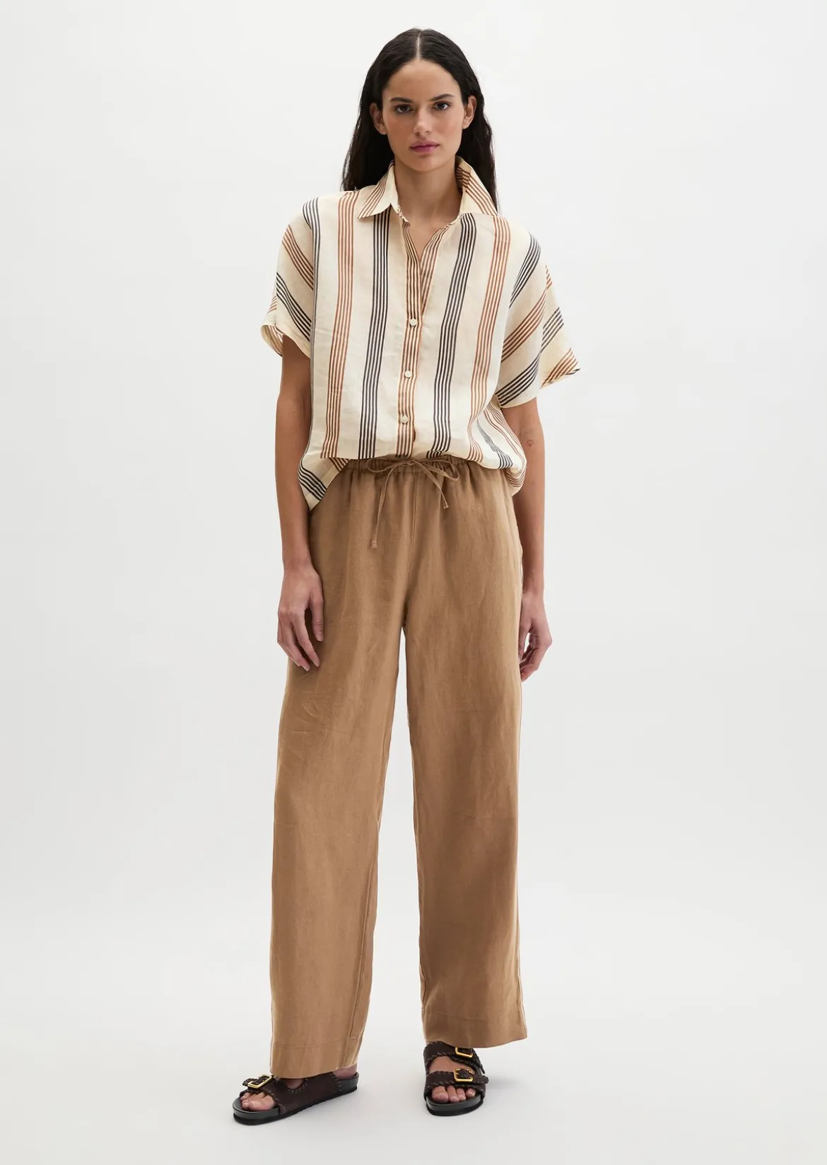Bluse regular aus weicher Ramiefaser