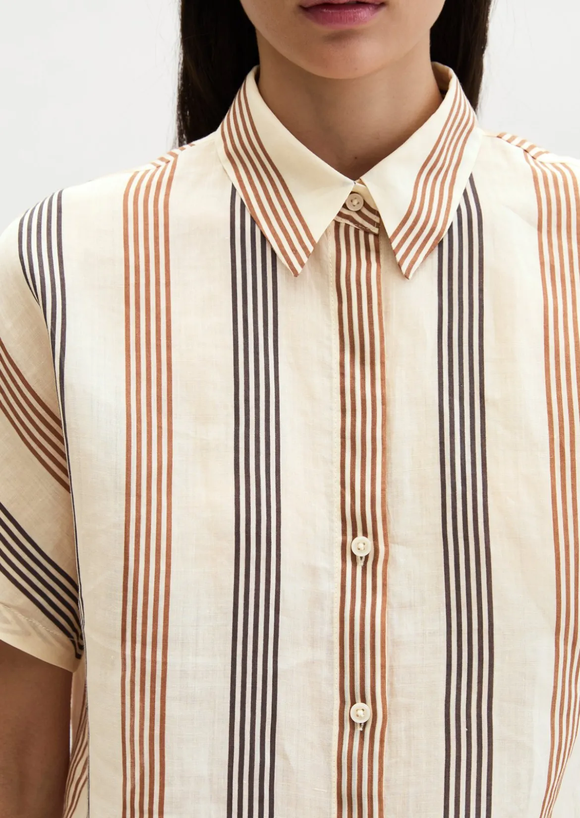 Bluse regular aus weicher Ramiefaser