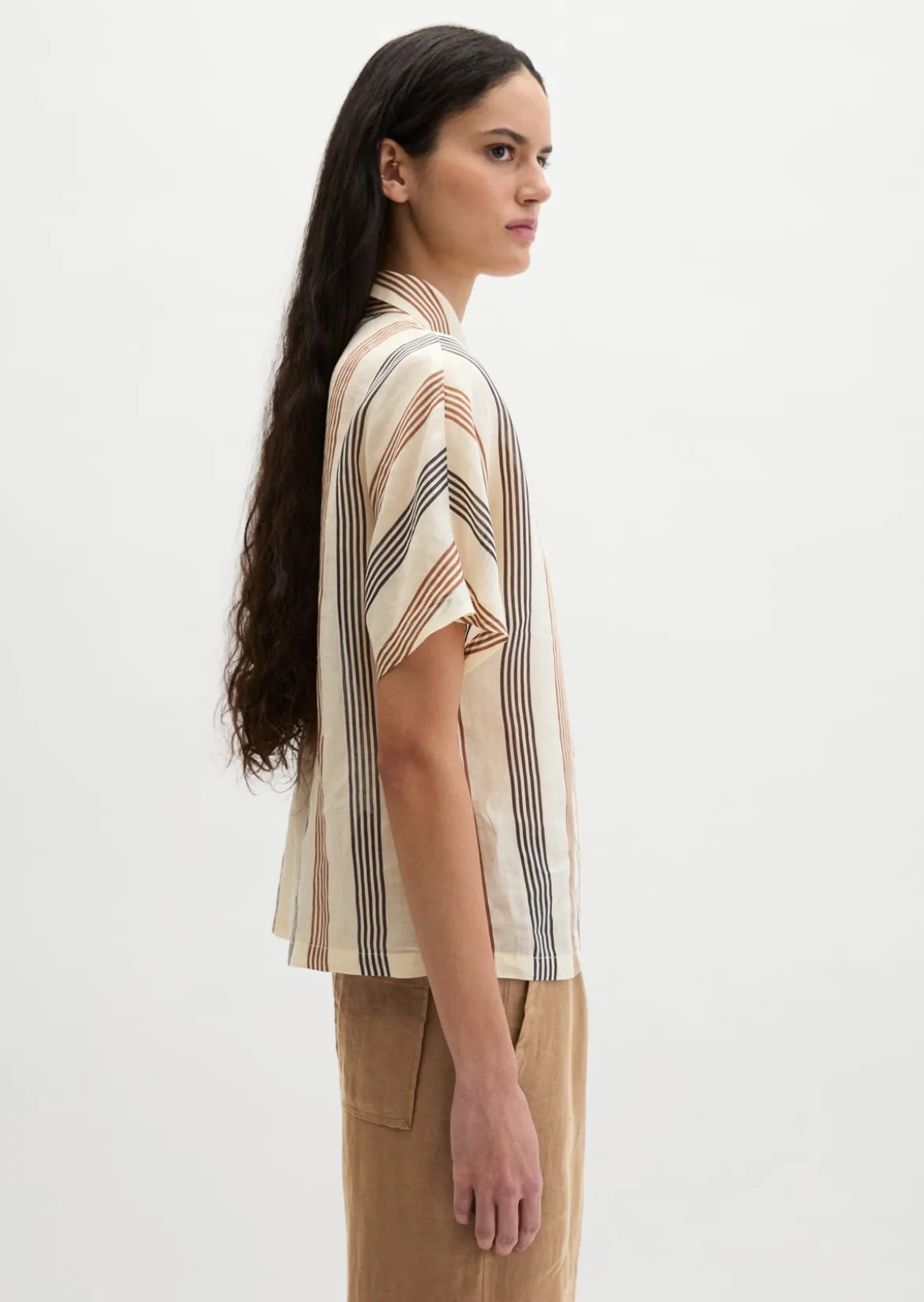Bluse regular aus weicher Ramiefaser