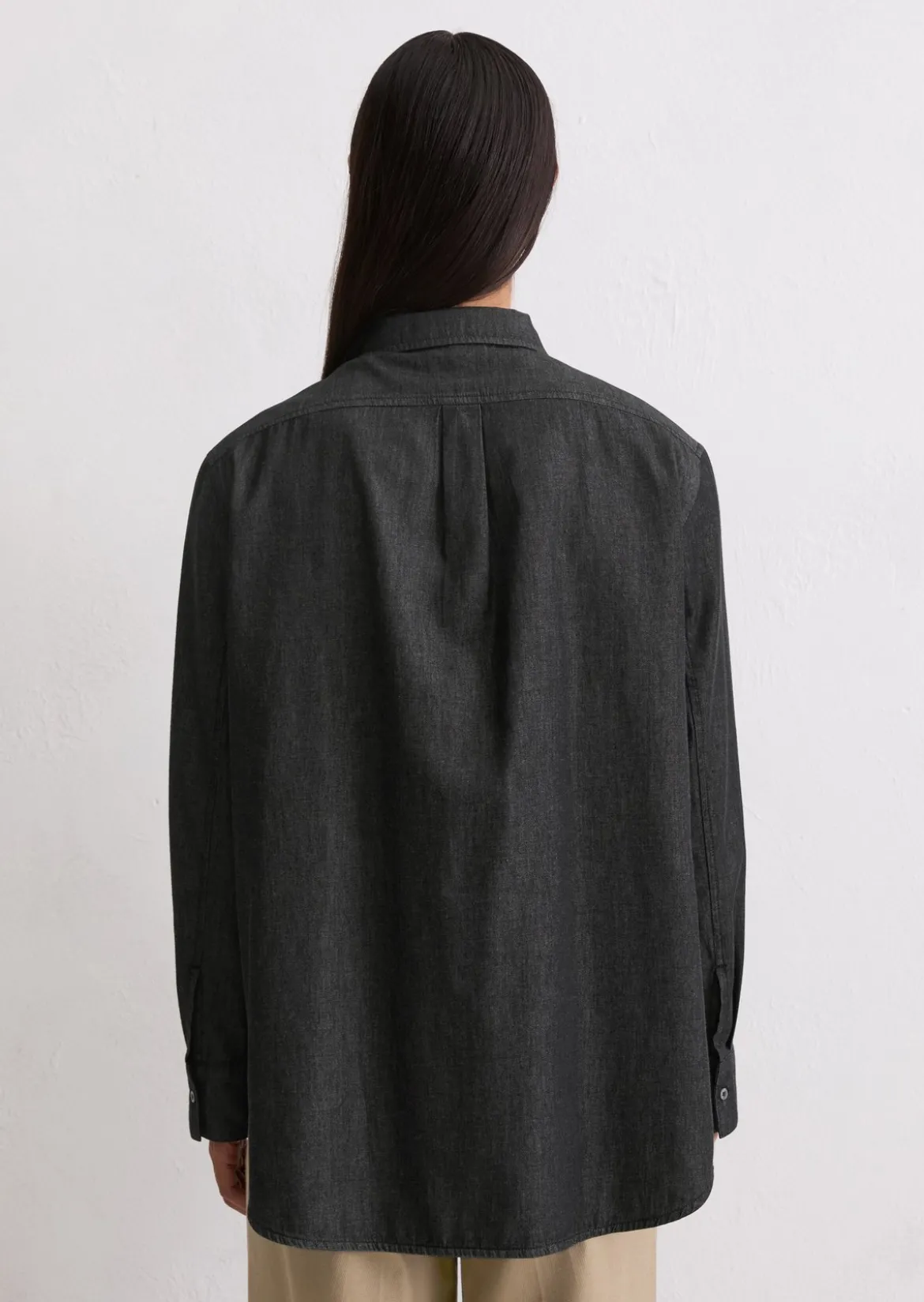 Bluse relaxed aus Baumwoll-Chambray
