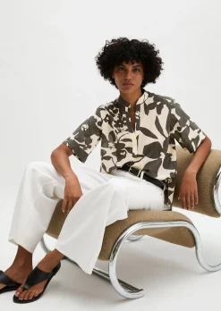 Bluse relaxed aus bedrucktem Baumwoll-Voile