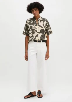 Bluse relaxed aus bedrucktem Baumwoll-Voile
