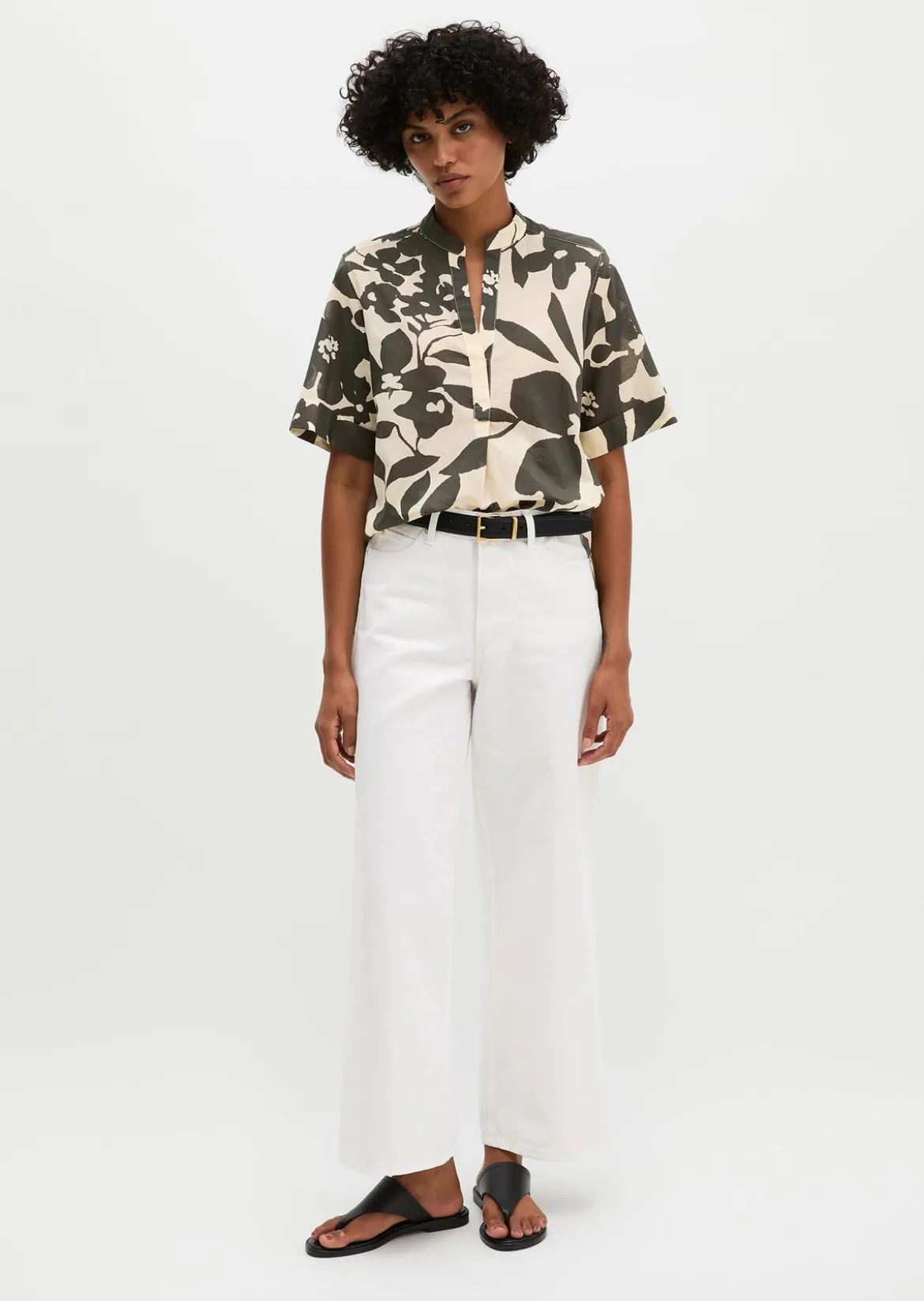 Bluse relaxed aus bedrucktem Baumwoll-Voile