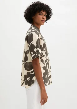 Bluse relaxed aus bedrucktem Baumwoll-Voile