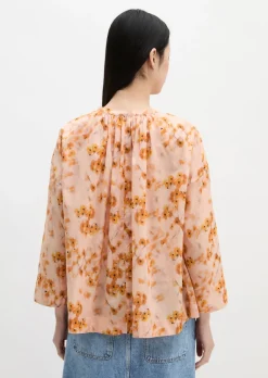 Bluse relaxed aus bedrucktem Baumwoll-Voile