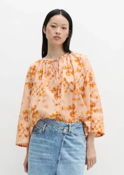 Bluse relaxed aus bedrucktem Baumwoll-Voile