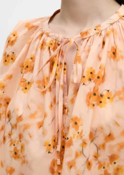 Bluse relaxed aus bedrucktem Baumwoll-Voile