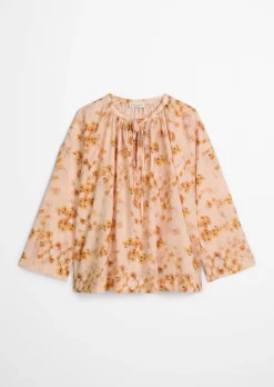 Bluse relaxed aus bedrucktem Baumwoll-Voile