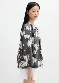 Bluse relaxed aus bedrucktem Baumwoll-Voile