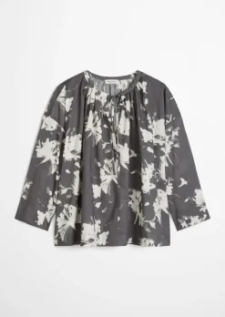 Bluse relaxed aus bedrucktem Baumwoll-Voile
