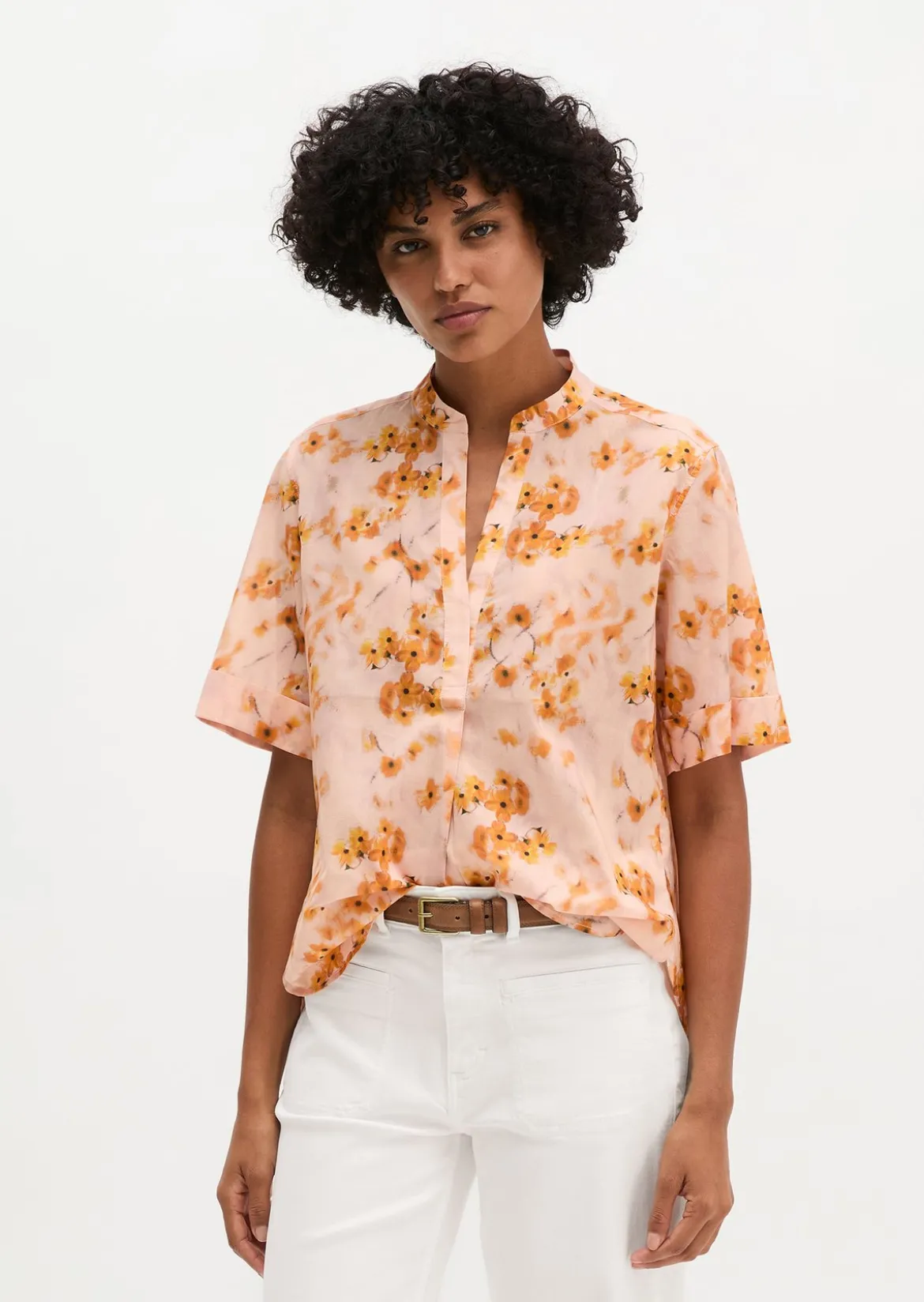 Bluse relaxed aus bedrucktem Baumwoll-Voile