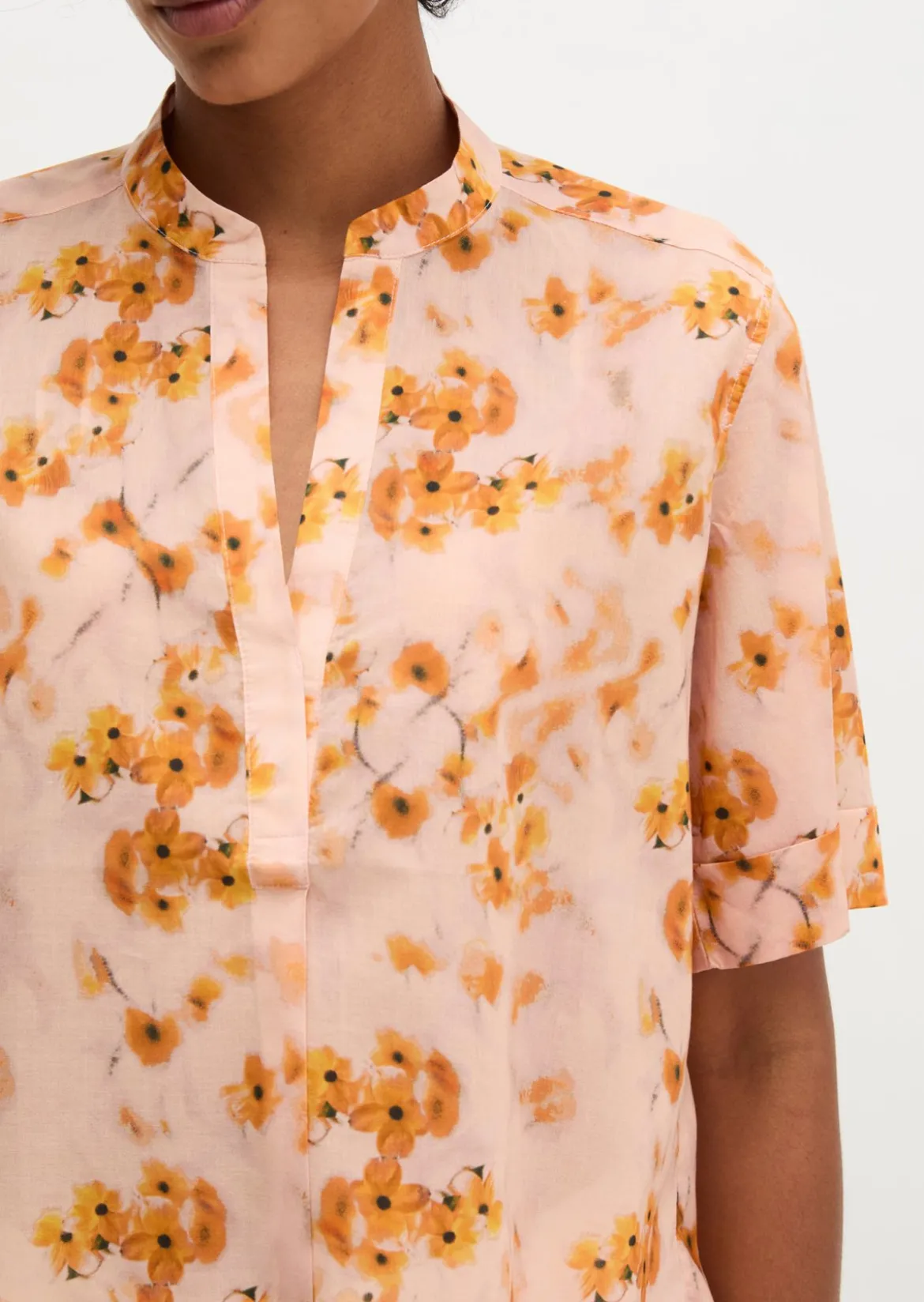 Bluse relaxed aus bedrucktem Baumwoll-Voile