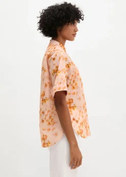 Bluse relaxed aus bedrucktem Baumwoll-Voile