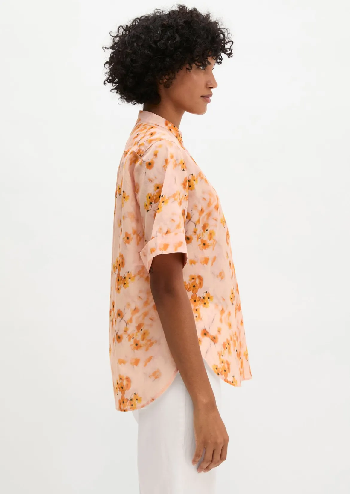 Bluse relaxed aus bedrucktem Baumwoll-Voile