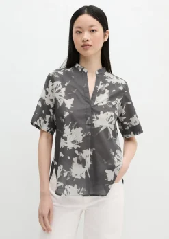 Bluse relaxed aus bedrucktem Baumwoll-Voile