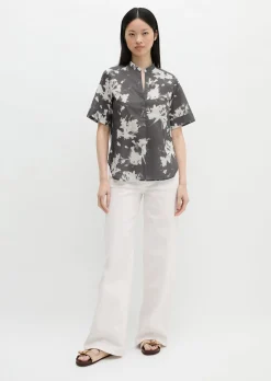 Bluse relaxed aus bedrucktem Baumwoll-Voile