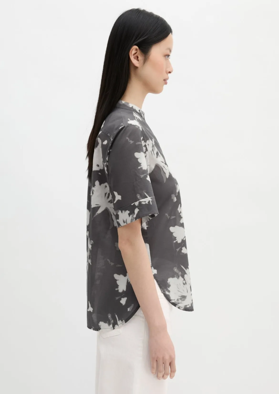 Bluse relaxed aus bedrucktem Baumwoll-Voile