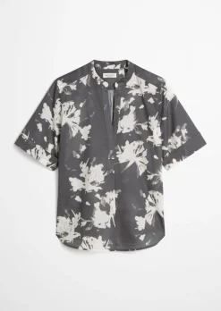 Bluse relaxed aus bedrucktem Baumwoll-Voile