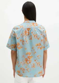 Bluse relaxed aus bedrucktem Baumwoll-Voile