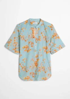 Bluse relaxed aus bedrucktem Baumwoll-Voile