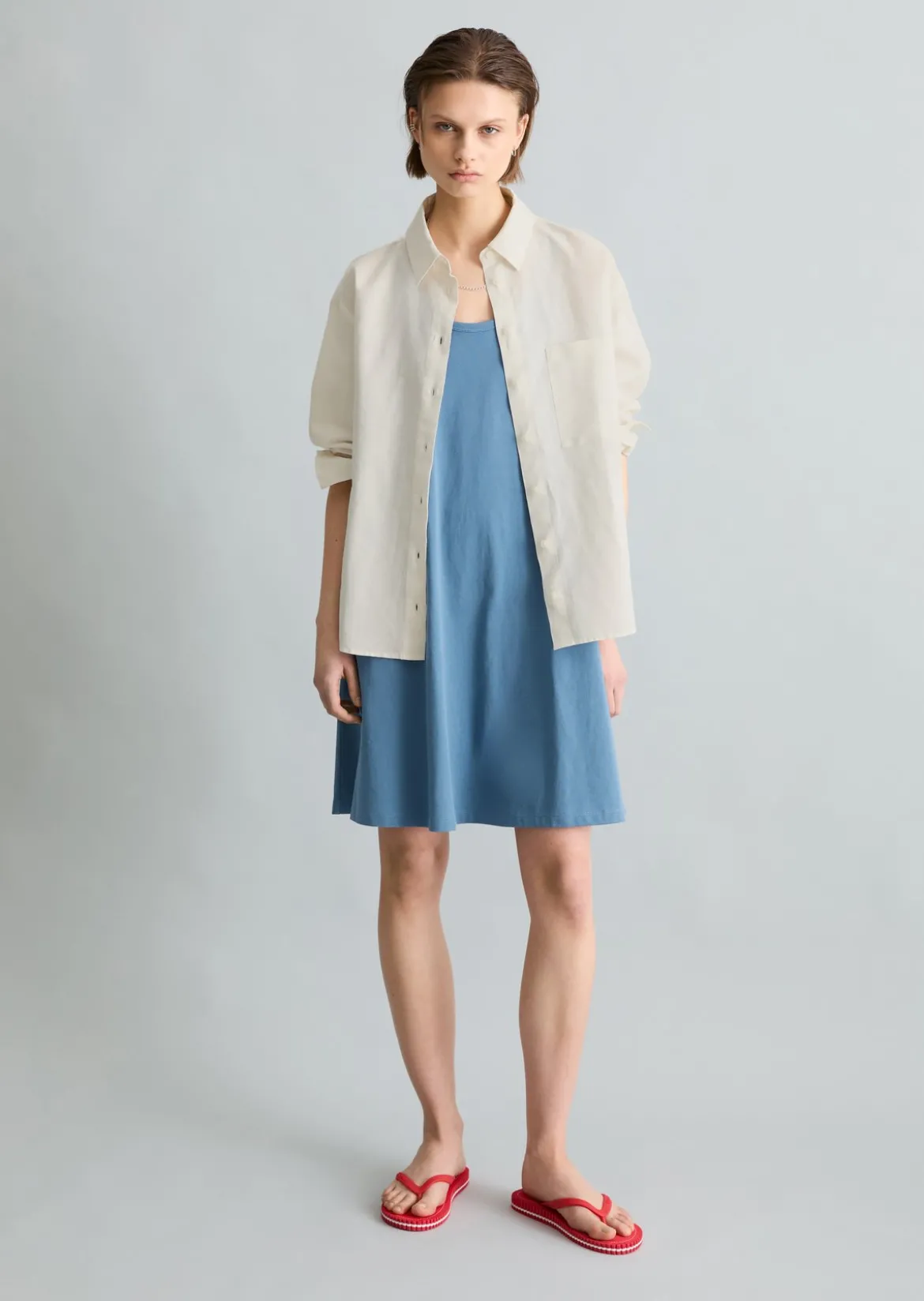 Bluse relaxed aus Leinen-Baumwolle-Mix
