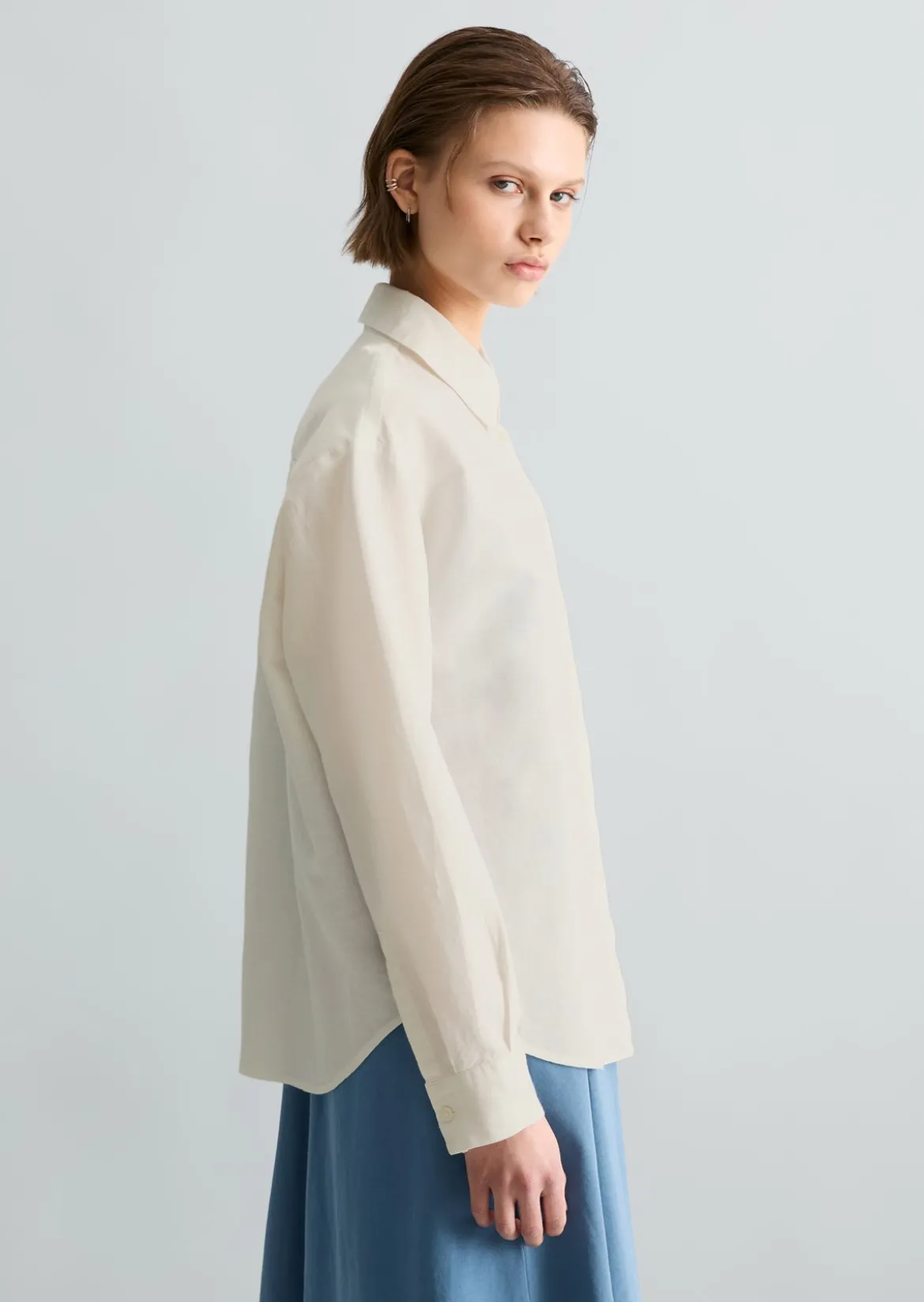 Bluse relaxed aus Leinen-Baumwolle-Mix
