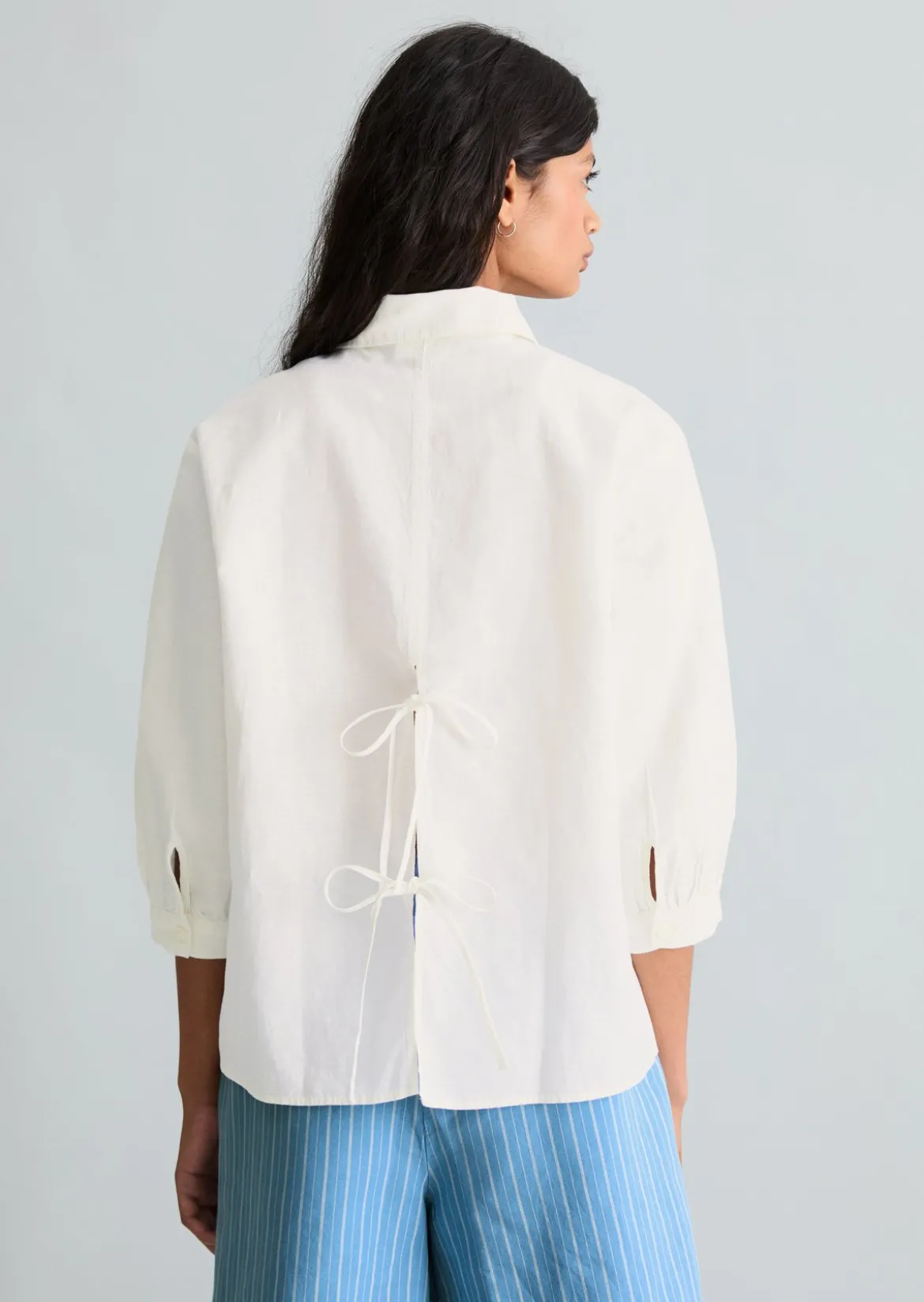 Bluse relaxed aus Leinen-Baumwolle-Mix