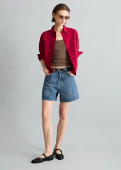 Bluse relaxed aus Leinen-Baumwolle-Mix
