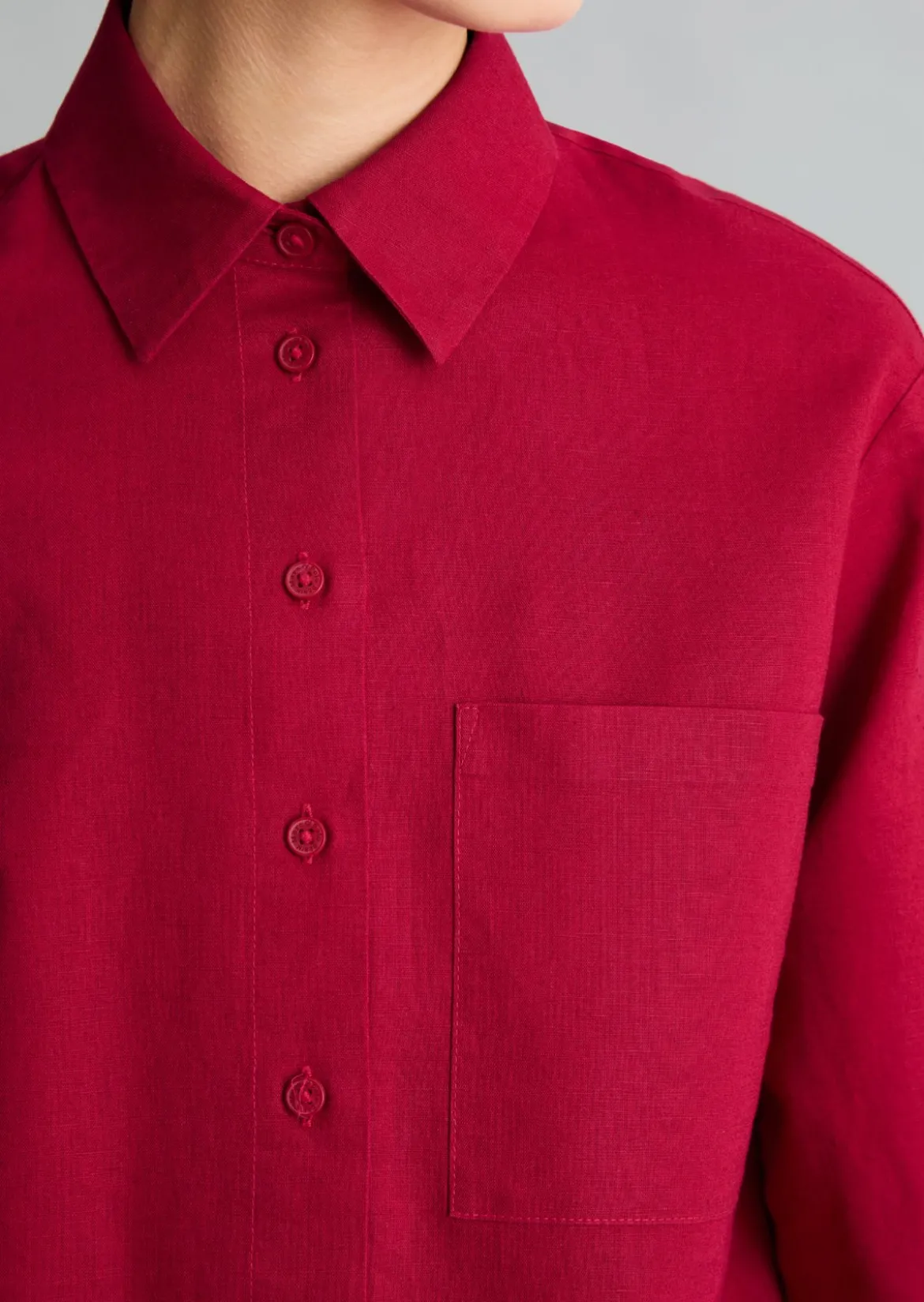 Bluse relaxed aus Leinen-Baumwolle-Mix