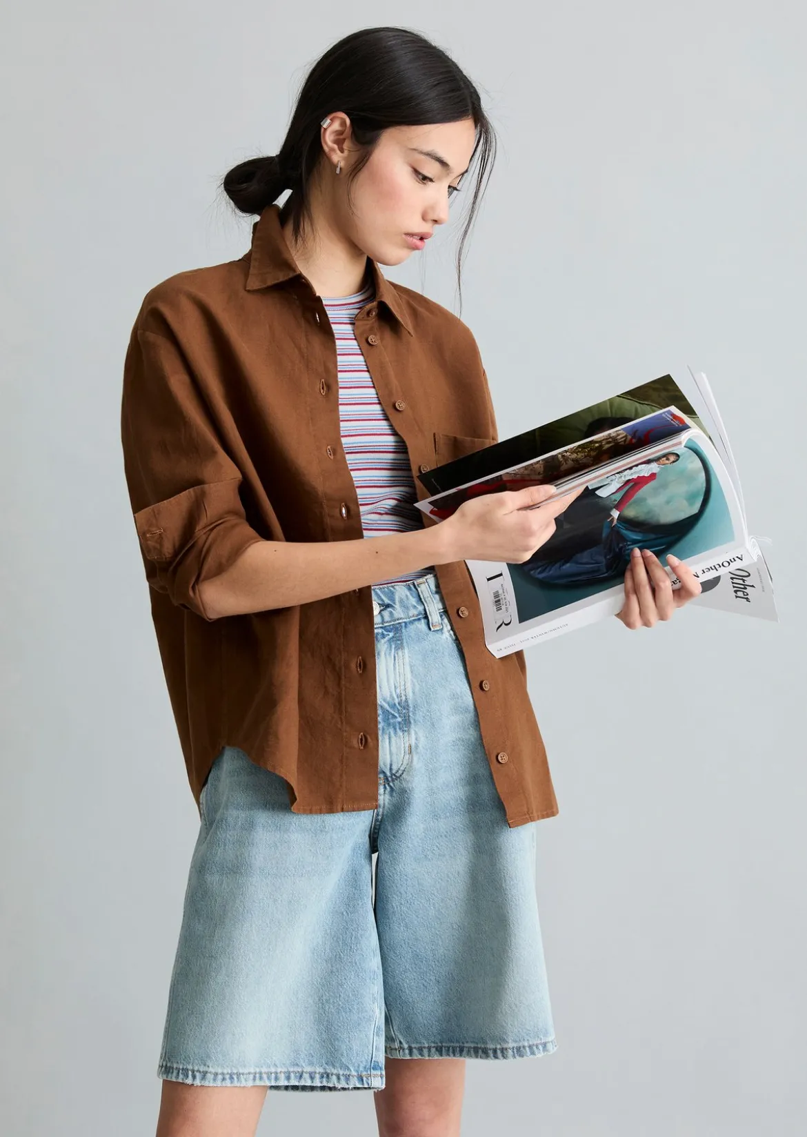 Bluse relaxed aus Leinen-Baumwolle-Mix