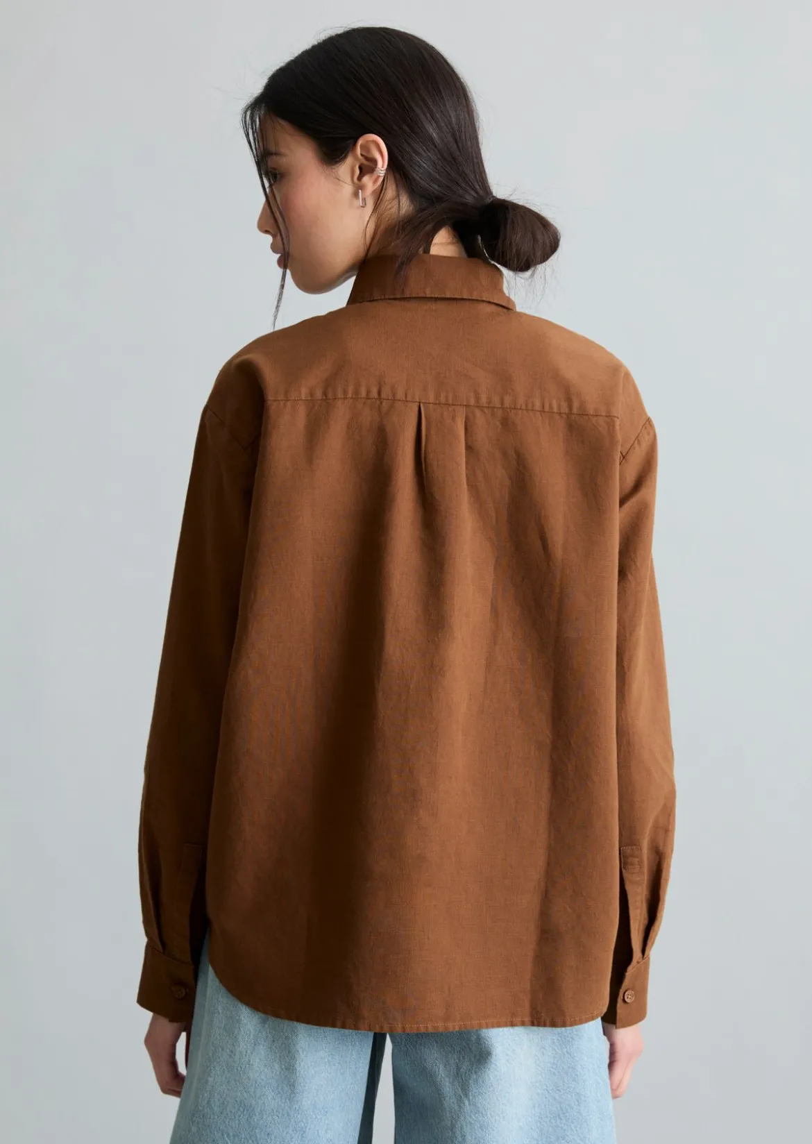 Bluse relaxed aus Leinen-Baumwolle-Mix