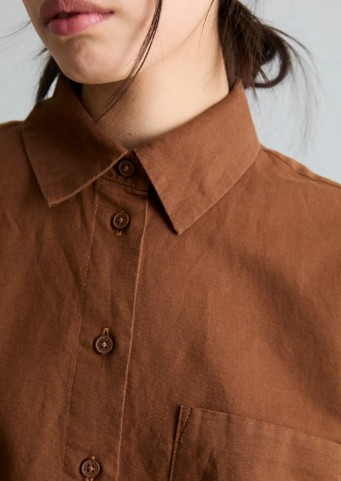 Bluse relaxed aus Leinen-Baumwolle-Mix
