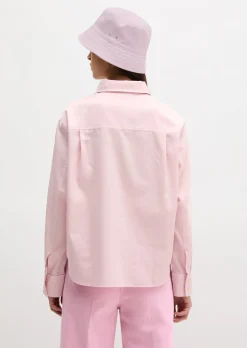 Bluse relaxed cropped aus Baumwoll-Satin