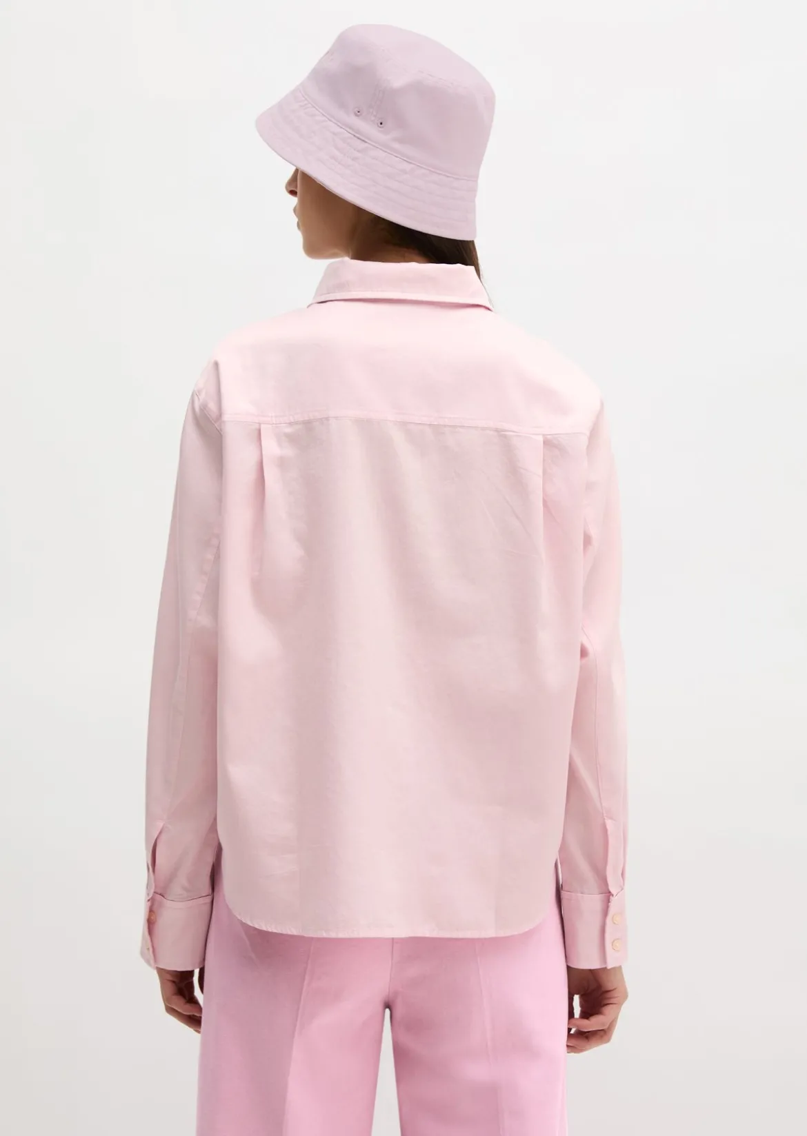 Bluse relaxed cropped aus Baumwoll-Satin
