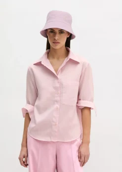 Bluse relaxed cropped aus Baumwoll-Satin