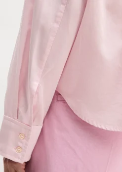 Bluse relaxed cropped aus Baumwoll-Satin