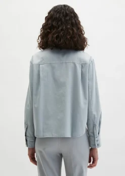Bluse relaxed cropped aus Baumwoll-Satin