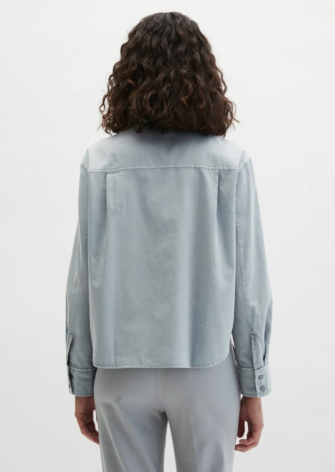Bluse relaxed cropped aus Baumwoll-Satin