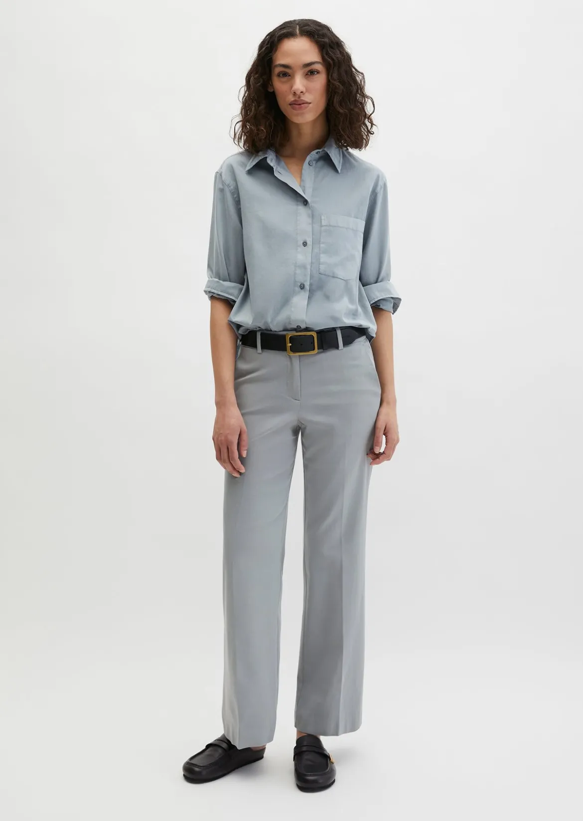 Bluse relaxed cropped aus Baumwoll-Satin