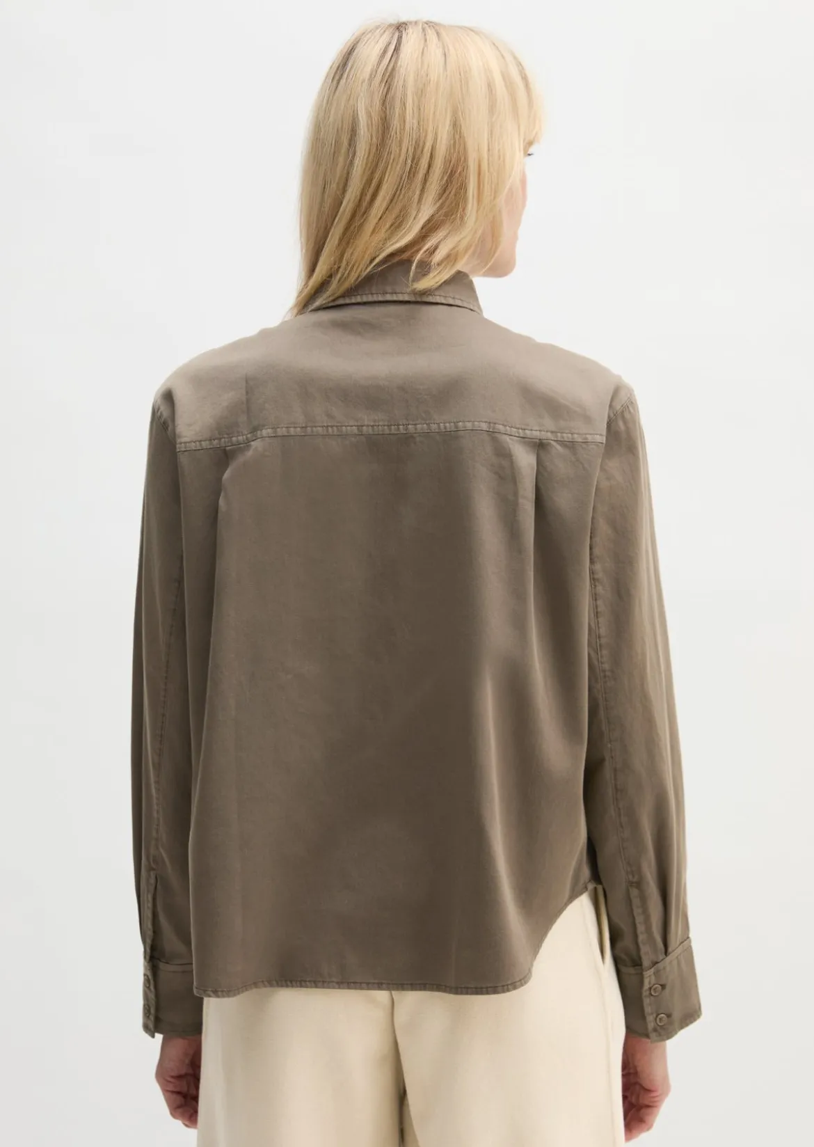 Bluse relaxed cropped aus Baumwoll-Satin